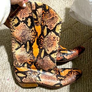 Snake skin cowboy boots